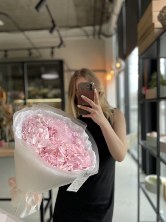 Монобукет из 5 гортензий
